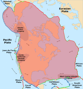 Map of the North American plate