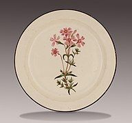 Plate, painting attributed to Thomas Pardoe (1770-1823), pearlware, c. 1810