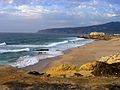 Guincho, a well known beach near Cascais, with Cabo da Roca seen at distance.