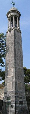 Stone tower, with pillars and dome on top