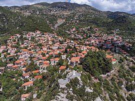 Aerial view of the village from south