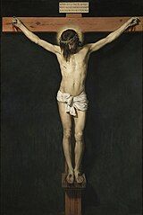 Painting entitled Cristo crucificado