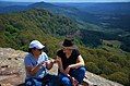 Enjoying the fresh air and the beautiful landscape while discussing the project