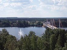 An image of Strömsund bridge over a river