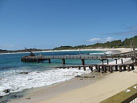 Kaingaroa wharf and beach