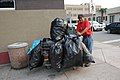 Recycling using a shopping cart, Kelowna, BC Canada (17.9 megapixels)