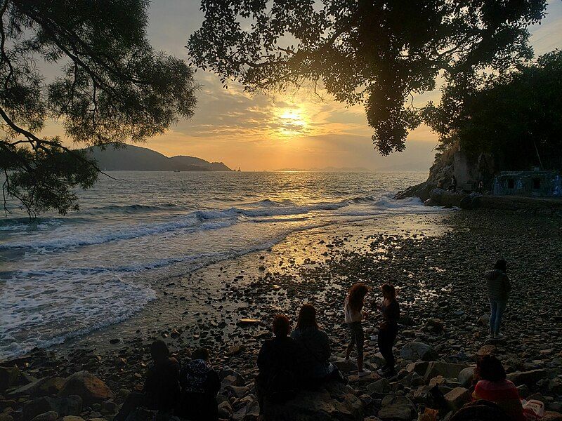 File:Waterfall bay sunset.jpg