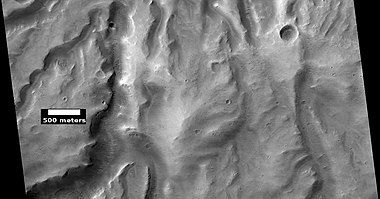 Channels in Sklodowska Crater, as seen by HiRISE under the HiWish program