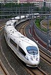 A China Railways CRH3 train set on the Beijing–Tianjin Intercity Railway in 2011