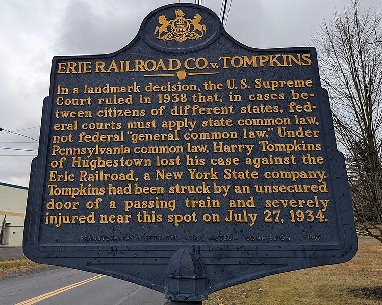 File:Erie-Railroad-v-Tompkins-historic-marker.jpg