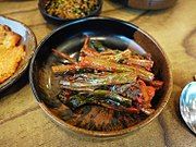 Gat-kimchi served in a restaurant