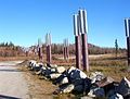 A buried crossing of the highway by the oil pipeline.