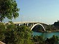 The arch Tuanku Tambusai Bridge 5, connects Rempand and Galang islands