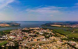 Aerial view of the town