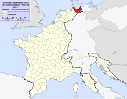 Location of Bouches-de-l'Elbe in France (1812)