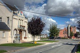 The town hall and church of Rocquigny