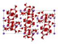 Ball-and-stick model of the unit cell of tincalconite