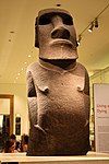 Hoa Hakananai'a, an example of a moai; c. 1200 AD; flow lava; height: 242 cm; British Museum (London)[105]