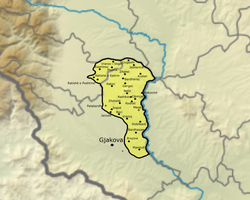 The Dushkaja region and its settlements.