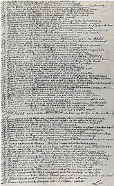 A picture of page of the Jubilate Agno manuscript with the verses beginning "Let".