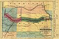 Image 25The Kansas Pacific main line shown on an 1869 map (from History of Kansas)