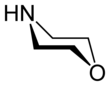 perspective skeletal formula of the morpholine molecule