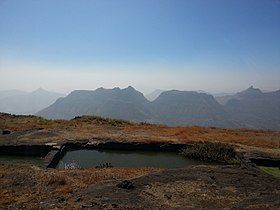 Rock cut cisterns on the fort with potable water