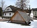 Beskids Museum, at the forefront a reconstruction of a shepherd's shelter in Wisła