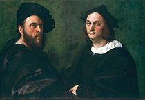 Raphael, Portrait of Andrea Navagero and Agostino Beazzano (c. 1516) 77 × 111 cm