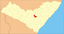 Location of Taquarana in Alagoas