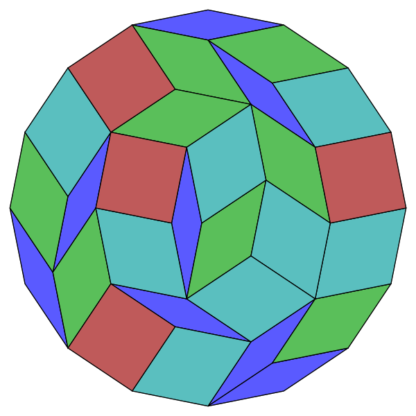 File:16-gon rhombic dissectionx.svg