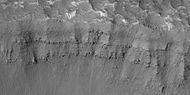 Close view of layers in crater, as seen by HiRISE under HiWish program