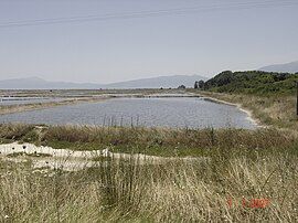 Α salt evaporation pond in Alyki