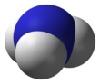 Space-filling model of the ammonia molecule