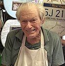 Barney Smith poses for a photo at the Toilet Seat Art Museum in 2016