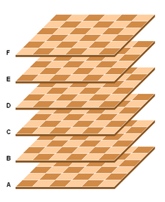 six 6×6 boards stacked vertically