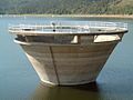 Shaft spillway in the reservoir