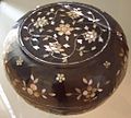 Chinese Mother of Pearl Lacquer Box with Peony Decor