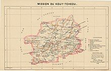 Map of the Kweichow Mission, prepared by Adrien Launay [fr], 1889.