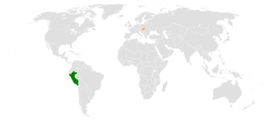 Map indicating locations of Peru and Slovakia