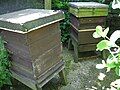 Disused beehives at Bracken Hall.