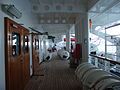 Details of the promenade deck of the MS Oosterdam toward Victoria, British Columbia.