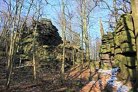 Rock formations near the summit