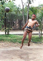 A modern Sinaloa ulama player. The outfit is similar to that worn by Aztec players.