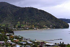 Anakiwa from the south-west, looking toward Outward Bound