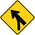 W4-5L Merge left (entering roadway)