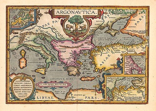 Argonautica Map from 1624 by Abraham Ortelius