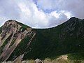 Mount Nishi-Tengu (Left) and Mount Higashi-Tengu from Mount Neishi