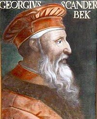 Skanderbeg, Albanian national hero and most important leader of the Ottoman-Albanian wars