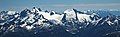 The Joffre Group: Joffre Peak (left), Mt. Matier (highest), Hartzell, Spetch, Slalok Mountain, Tszil, and Taylor (farthest right)